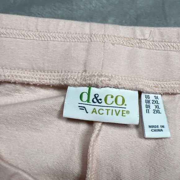 D & Co. Active Pull-on Pants Women Size 1X Cotton Stretch Pink / Denim & Company - Picture 7 of 13